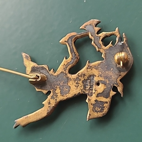 Rare Vintage 1940's Siam Ramasoon Thunder god Pin Brooch! Colored, Cute, COOL! - Picture 6 of 8